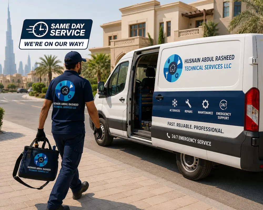 Emergency AC repair technician dispatched within 60 minutes in Dubai